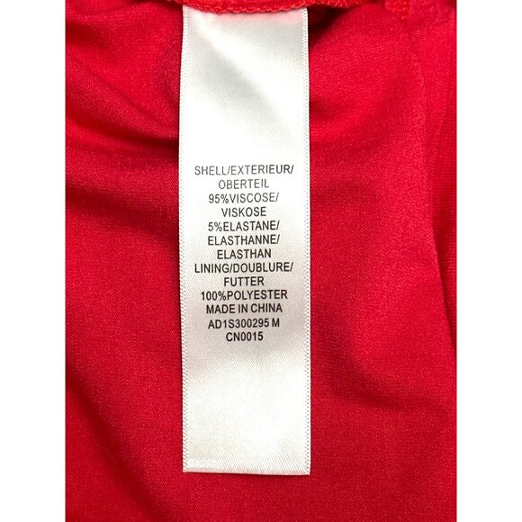 Adrianna Papell Red Sleeveless Tunic Embroidered Front Handkerchief Hem Upscale - Picture 10 of 11